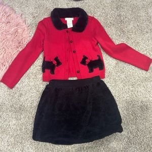 Girls set, red and black size 5-6t